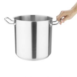 Vogue Stainless Steel Deep Stock Pot 24cm