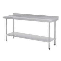 Vogue Stainless Steel Table with Upstand 600(D)mm