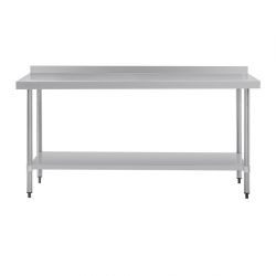 Vogue Stainless Steel Table with Upstand 600(D)mm