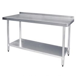 Vogue Stainless Steel Table with Upstand 600(D)mm