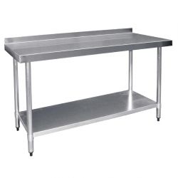 Vogue Stainless Steel Table with Upstand 600(D)mm