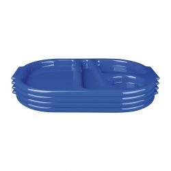 Olympia Kristallon Large Polypropylene Compartment Food Trays Blue 374mm (Pack of 10)