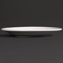 Olympia Linear Wide Rimmed Plates White 165mm (12 pack)