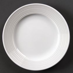 Olympia Linear Wide Rimmed Plates White 165mm (12 pack)