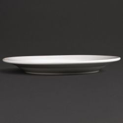Olympia Linear Wide Rimmed Plates White 200mm (12 pack)