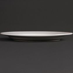 Olympia Linear Wide Rimmed Plates White 250mm (12 pack)