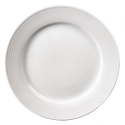 Olympia Linear Wide Rimmed Plates White 250mm (12 pack)