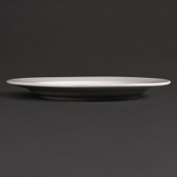 Olympia Linear Wide Rimmed Plates White 310mm (6 Pack)