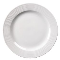 Olympia Linear Wide Rimmed Plates White 310mm (6 Pack)