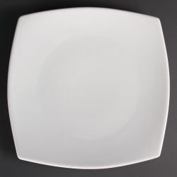Olympia Whiteware Rounded Square Plates 305mm (6 Pack)