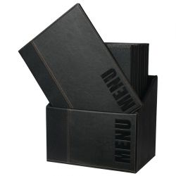 Securit Contemporary Menu Covers and Storage Box A4 Black (20 pack)