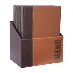 Securit Contemporary Menu Covers and Storage Box A4 Tan (20 pack)