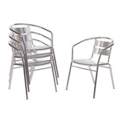 Bolero Aluminium Stacking Chairs (4 pack)