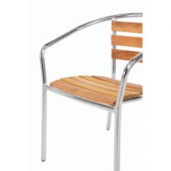 Bolero Aluminium and Ash Chairs (4 pack)