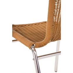Bolero Aluminium and Natural Wicker Chair (4 pack)