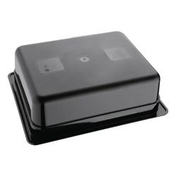 Vogue Polycarbonate 1/2 Gastronorm Container 100mm Black