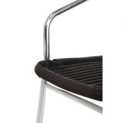Bolero Aluminium and Black Wicker Chairs Black (4 pack)