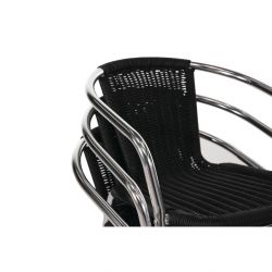 Bolero Aluminium and Black Wicker Chairs Black (4 pack)