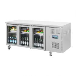 Polar U-Series 3 Door Counter Fridge with Glass Doors