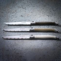 Laguiole Steak Knife Toupe Handle Serrated 1.2mm Blade (6 Pack)
