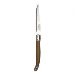 Laguiole Steak Knife Toupe Handle Serrated 1.2mm Blade (6 Pack)