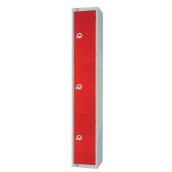 Elite Three Door 450mm Deep Lockers Red