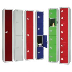 Elite Three Door 450mm Deep Lockers Red