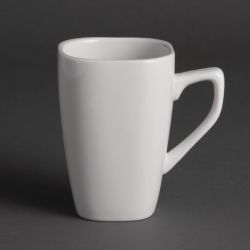 Olympia Whiteware Rounded Square Mugs 284ml 10oz (12 Pack)