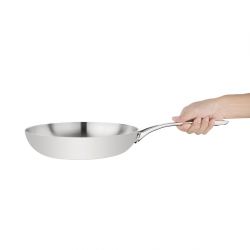 Vogue Stainless Steel & Aluminium Tri-Wall Frying Pan 24cm