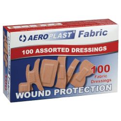 A-CARE LATEX FREE FABRIC ASSORTED PLASTERS 6 SIZES - BOX 100 (Pack of 100)
