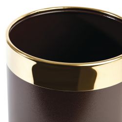 Bolero Waste Paper Bin Brown with Gold Rim 10.2Ltr
