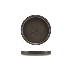 Terra Porcelain Black Low Presentation Plate 14cm - Pack of 12