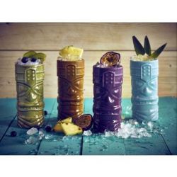 Genware Green Tiki Mug 40cl/ 14oz - Pack of 4