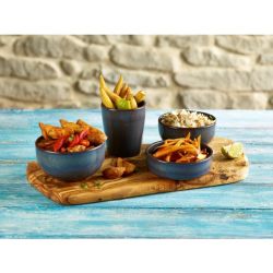 Rustic Stoneware Blue Round Bowl 11.5cm - Pack of 6