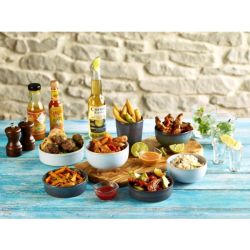 Rustic Stoneware Blue Tapas Dish 13cm - Pack of 12