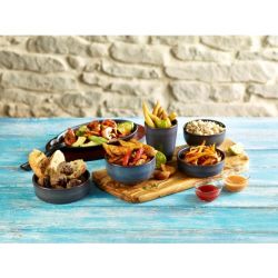 Rustic Stoneware Blue Round Bowl 11.5cm - Pack of 6