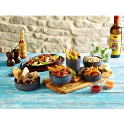 Rustic Stoneware Blue Round Bowl 11.5cm - Pack of 6