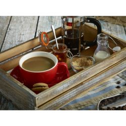Genware Dark Rustic Wooden Crate 25 x 12 x 5cm