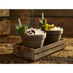 Genware Dark Rustic Wooden Crate 34 x 12 x 7cm