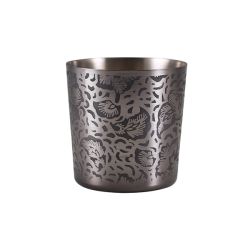 GenWare Black Floral Stainless Steel Serving Cup 8.5 x 8.5cm - Pack of 12