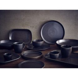 Terra Porcelain Black Rectangular Plate 34.5 x 23.5cm - Pack of 6