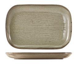 Terra Porcelain Grey Rectangular Plate 34.5 x 23.5cm - Pack of 6