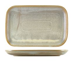 Terra Porcelain Matt Grey Rectangular Plate 34.5 x 23.5cm - Pack of 6