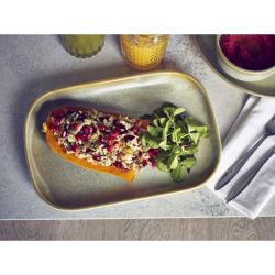 Terra Porcelain Matt Grey Rectangular Plate 34.5 x 23.5cm - Pack of 6