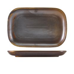 Terra Porcelain Rustic Copper Rectangular Plate 29 x 19.5cm - Pack of 6