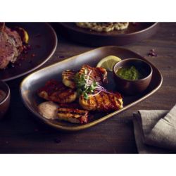 Terra Porcelain Rustic Copper Rectangular Plate 29 x 19.5cm - Pack of 6