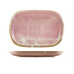 Terra Porcelain Rose Rectangular Plate 24 x 16.5cm - Pack of 12