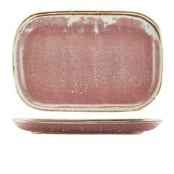 Terra Porcelain Rose Rectangular Plate 34.5 x 23.5cm - Pack of 6