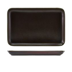 Terra Porcelain Black Rectangular Platter 30 x 20cm - Pack of 3