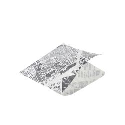 Greaseproof Paper Bags White Newspaper Print 17.5 x 17.5cm